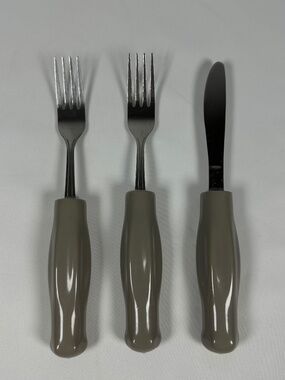 Kinsman Enterprises Adult Adaptive Weighted Utensils 8 Ounce per Utensil Gray